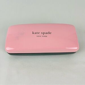 Kate Spade New York hard shell sunglasses case faux leather pink green